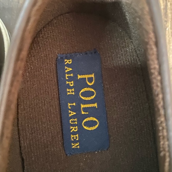NWOT Polo Ralph Lauren Scholar Faux Leather Brown Sneakers Size 5.5 - Picture 7 of 7